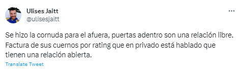 Ulises Jaitt sobre Yanina Latorre.