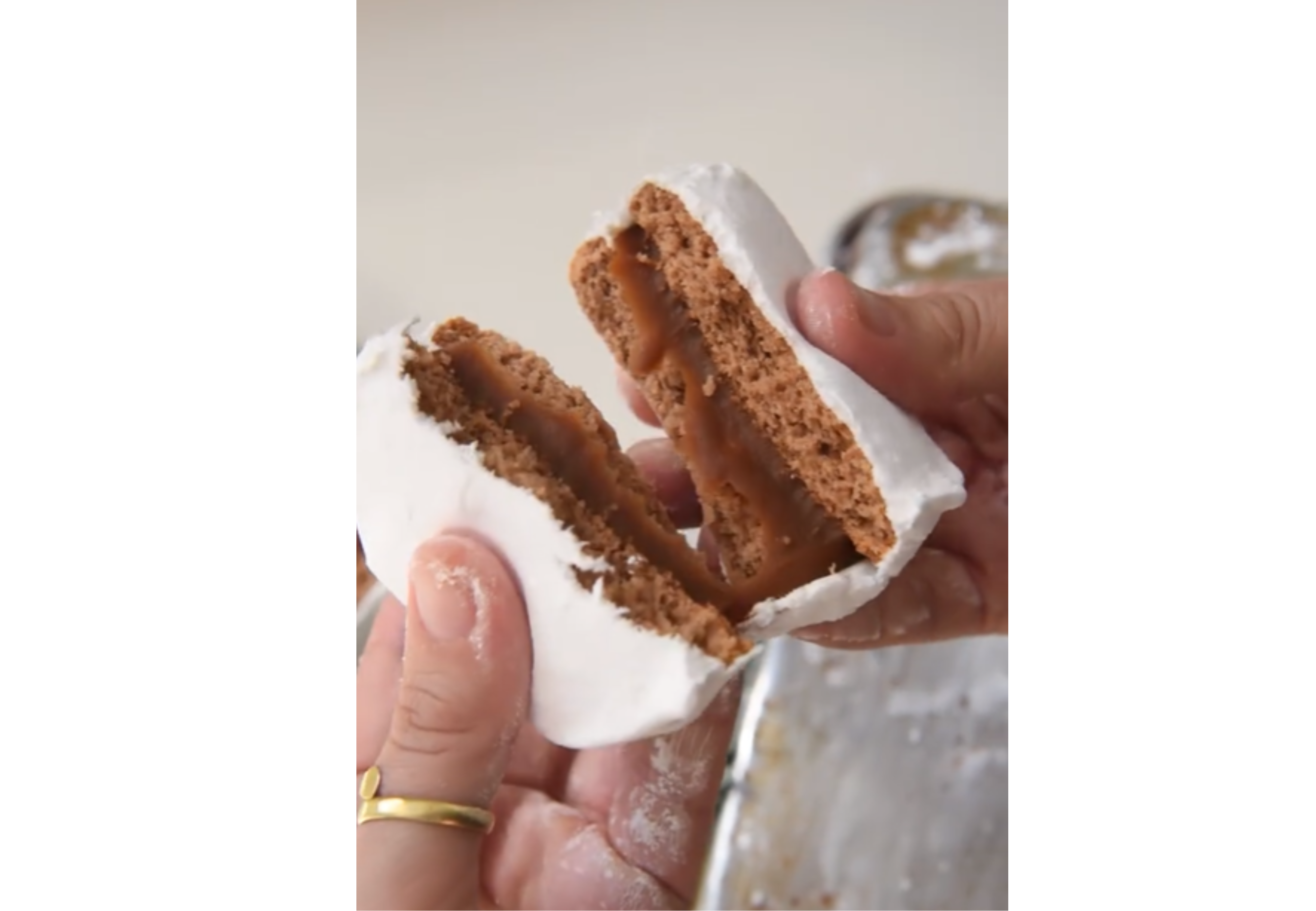 Así quedan los alfajores.