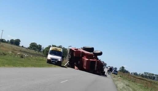 Así fue el vuelco en la ruta 30 entre Rauch y Tandil