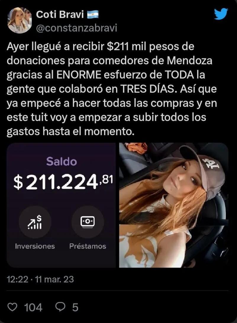 La joven influencer mendocina que ayuda a los que menos tienen.