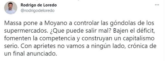 Rodrigo de Loredo expresó su malestar con la medida nacional.