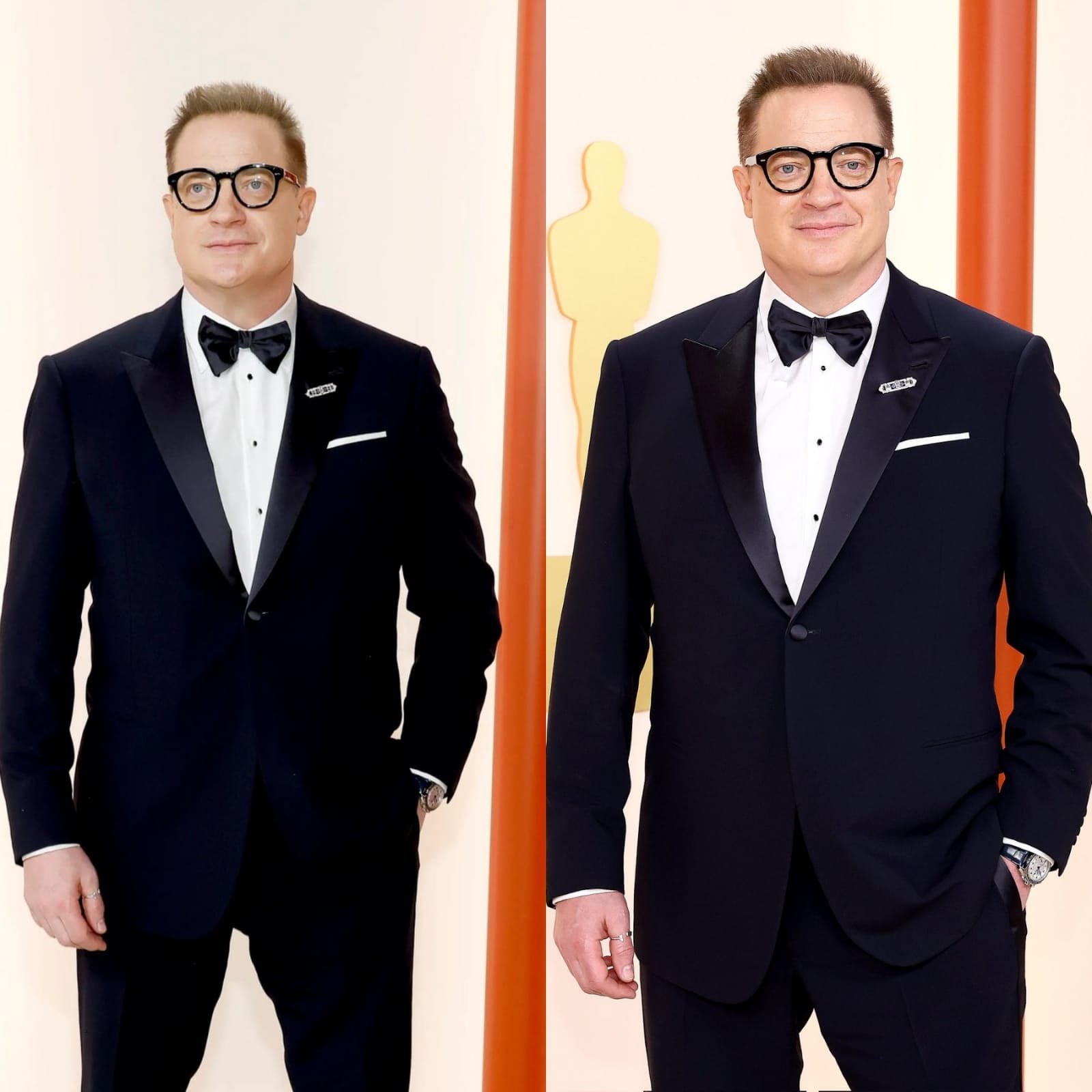 Brendan Fraser en la alfombra roja de los Premios Oscar 2023.