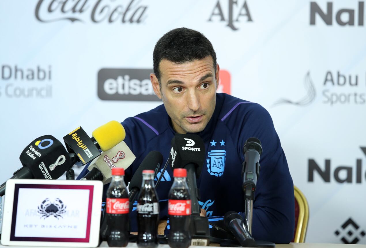 Lionel Scaloni decidió desafectar a Nicolás González y Joaquín Correa por lesión. Foto: EFE/EPA/ALI HAIDER.
