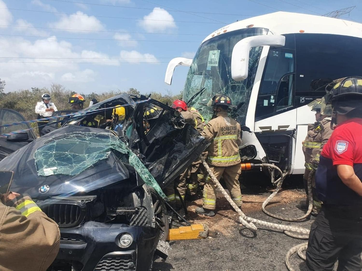 El siniestro vial a las afueras de Cancún.