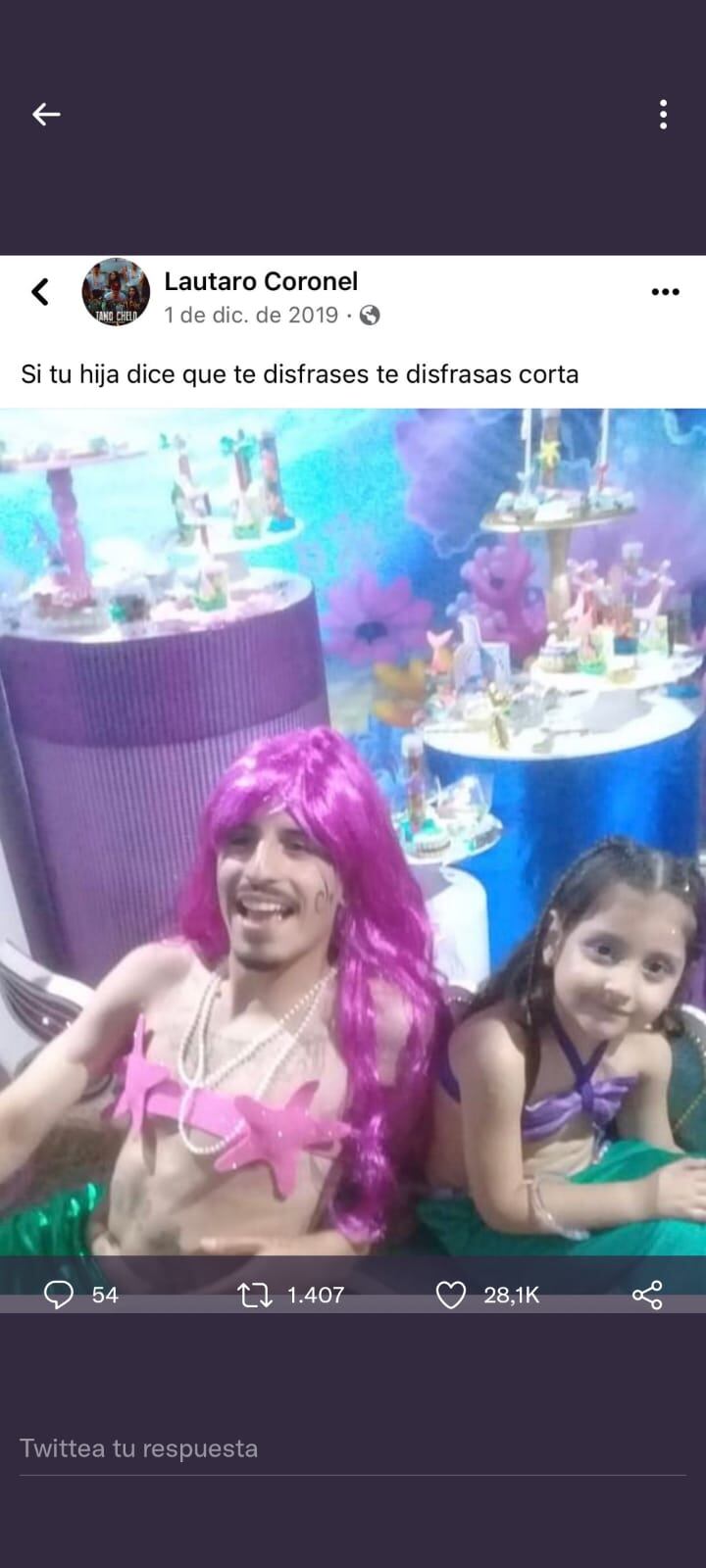 El Noba junto a su hija.