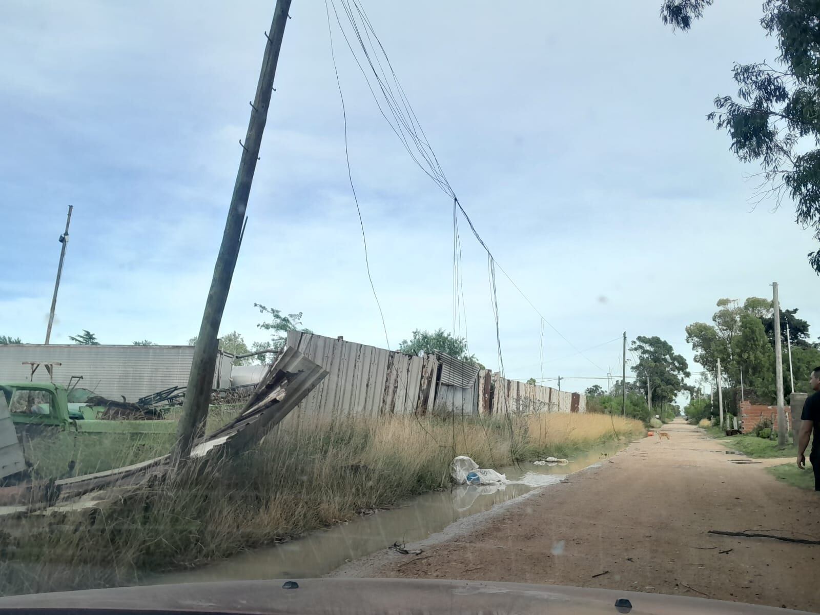 Temporal en Tres Arroyos: evacuados, árboles  caídos, techos volados y daños