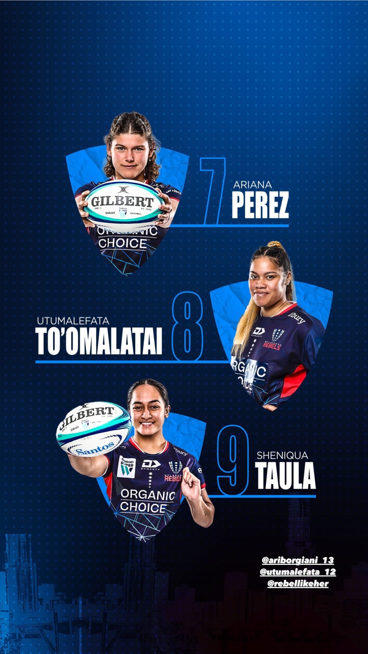 El anuncio de Melbourne Rebels con la cordobesa con la número 7.