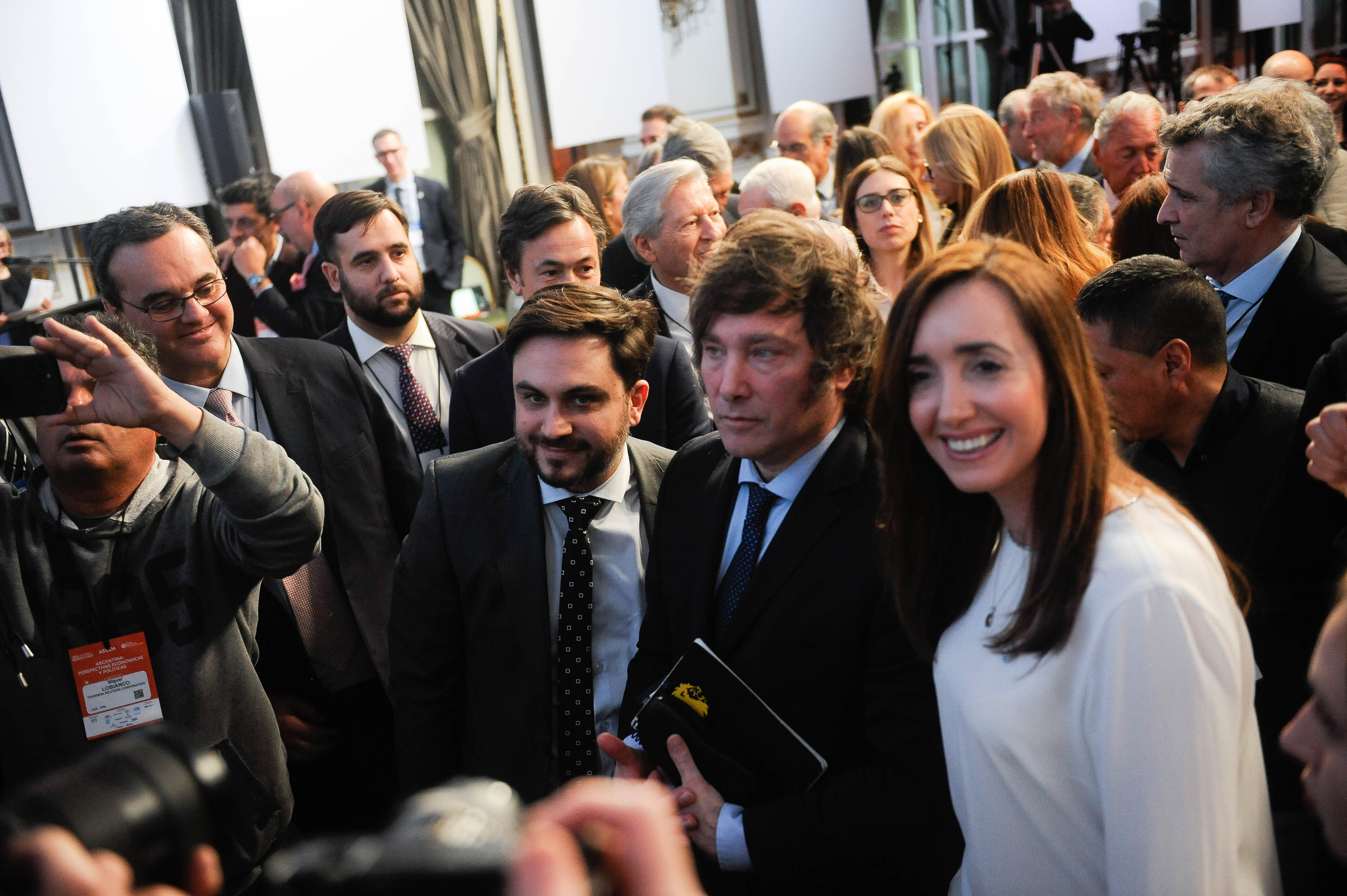 Javier Milei, Ramiro Marra y Victoria Villarruel. Foto Federico Lopez Claro