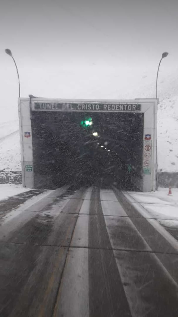 Nevadas en el Paso Cristo Redentor.