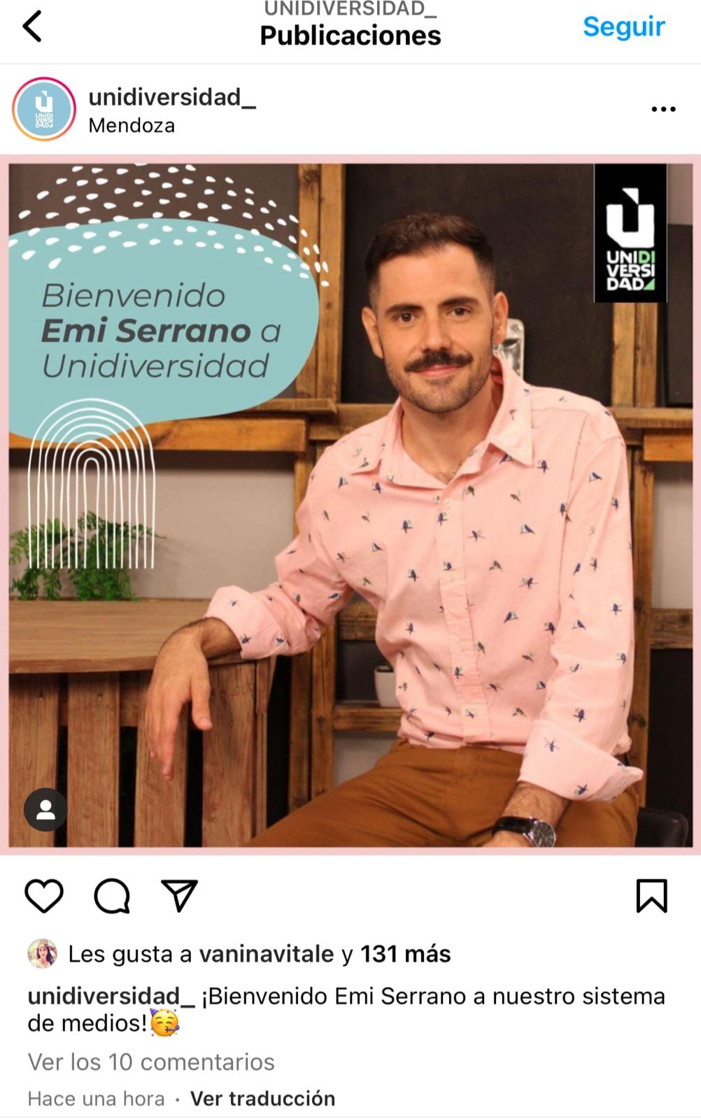 Emiliano Serrano se pasó a Unidiversidad.