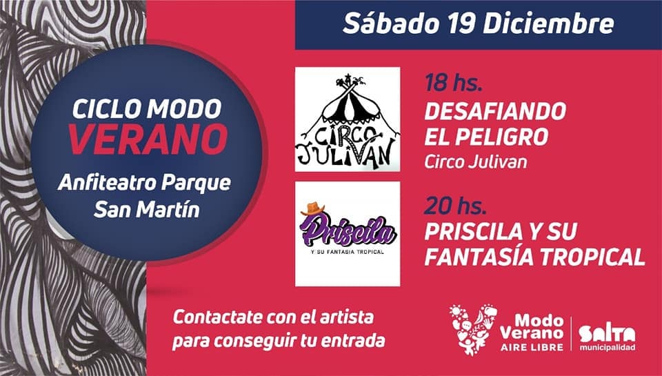 Los artistas que se presentan este sábado 19 en el Anfiteatro del Parque San Martín.