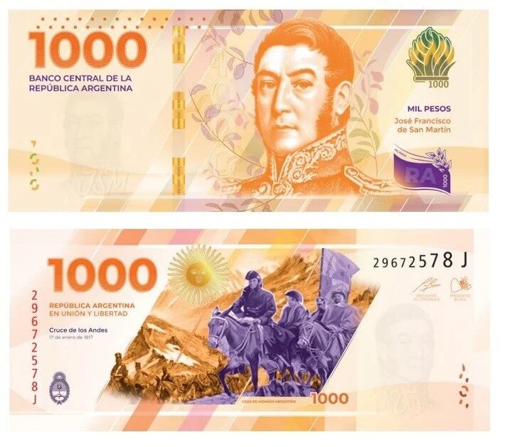 El nuevo billete de $1000. Seguirá siendo el de mayor valor. 