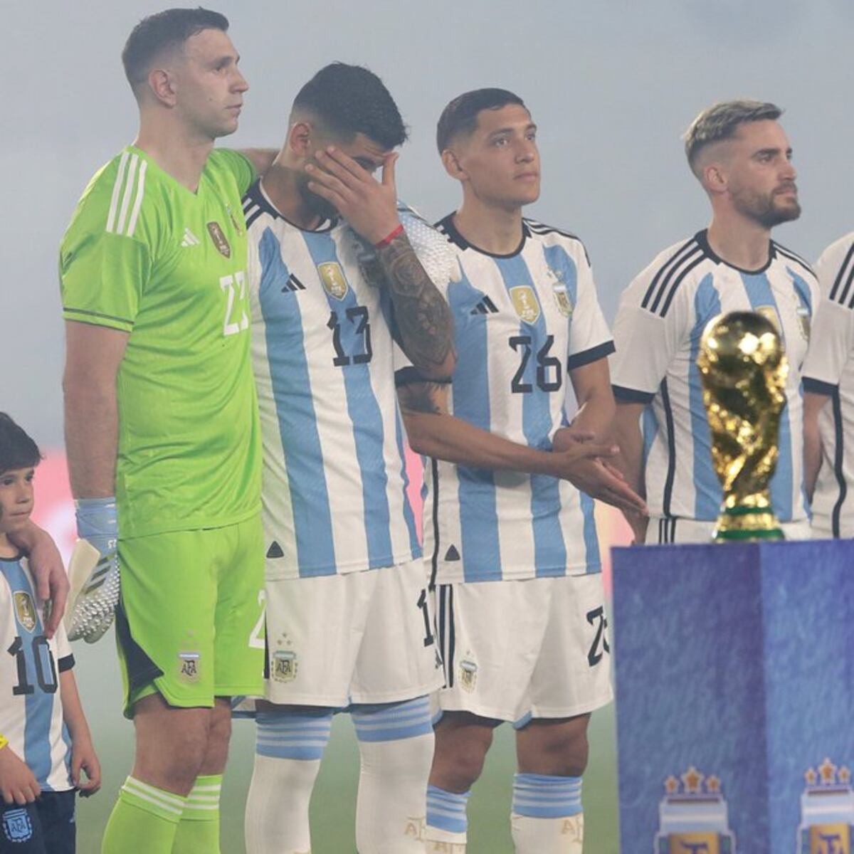 El festejo de Argentina ante Panamá: la emoción del Cuti Romero al cantar el Himno