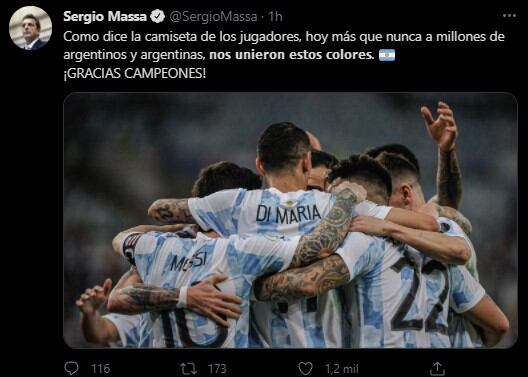 El presidente de la cámara de diputados festejó en Twitter.