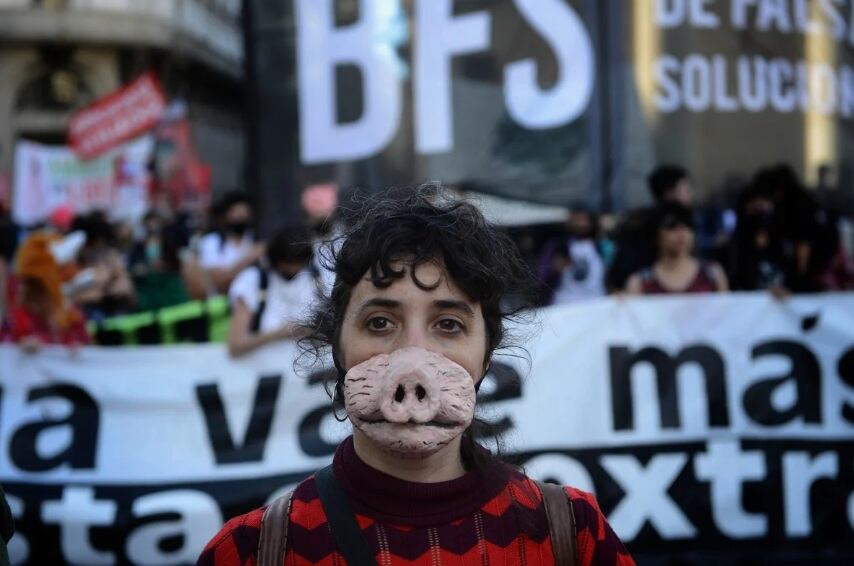 Una de las imágenes de la marcha de este viernes.