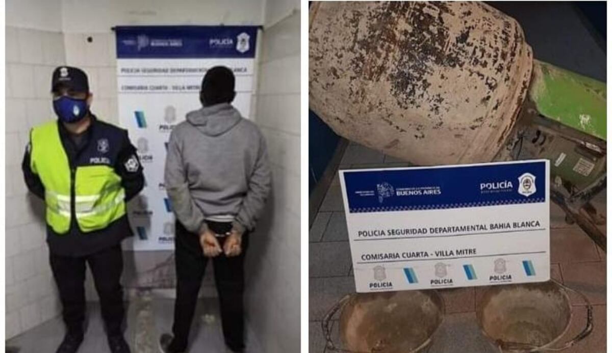 Un motociclista llevaba de tiro una hormigonera robada y fue detenido