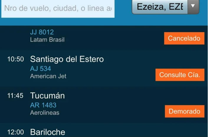 Vuelos demorados en Ezeiza por la caída de un radar.