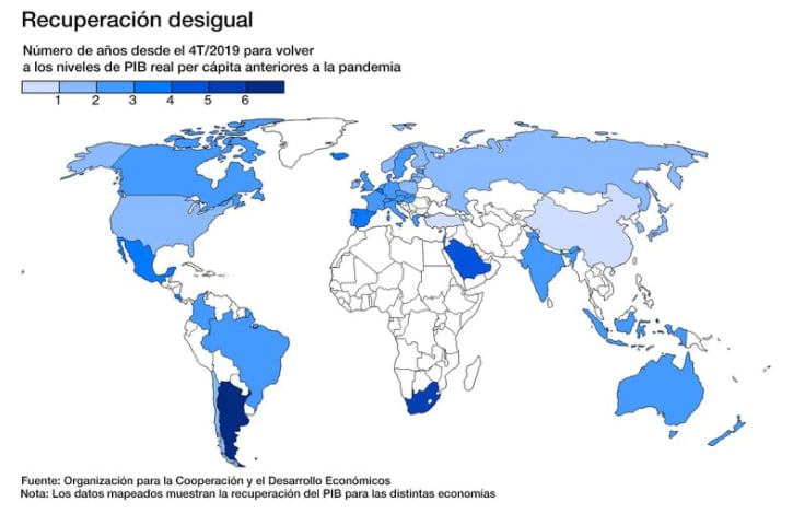 Argentina sería uno de los países al que más le costaría recuperar su economía.