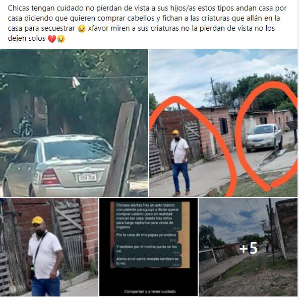 Denuncian la sospechosa presencia de dos hombres que secuestrarían niños.