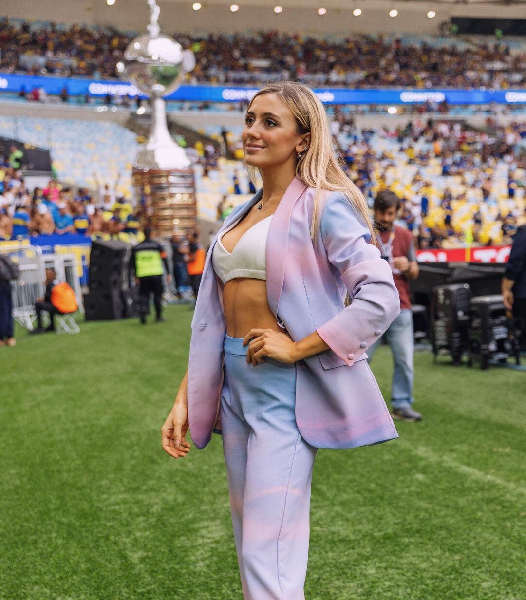 El look de Morena Beltrán para la final de la Libertadores