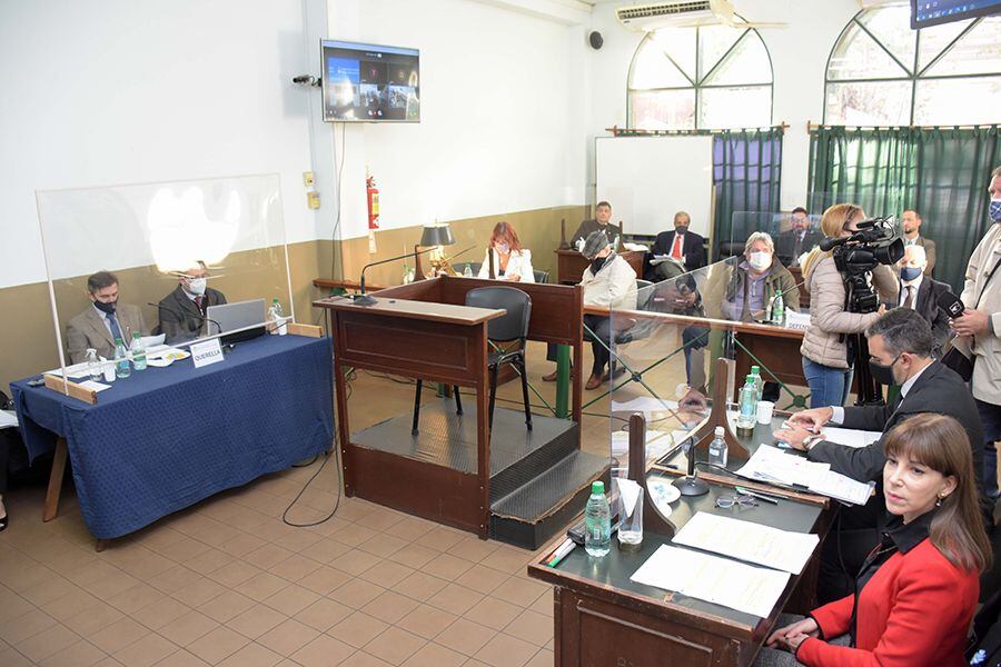 Momento del juicio a los tres empresarios