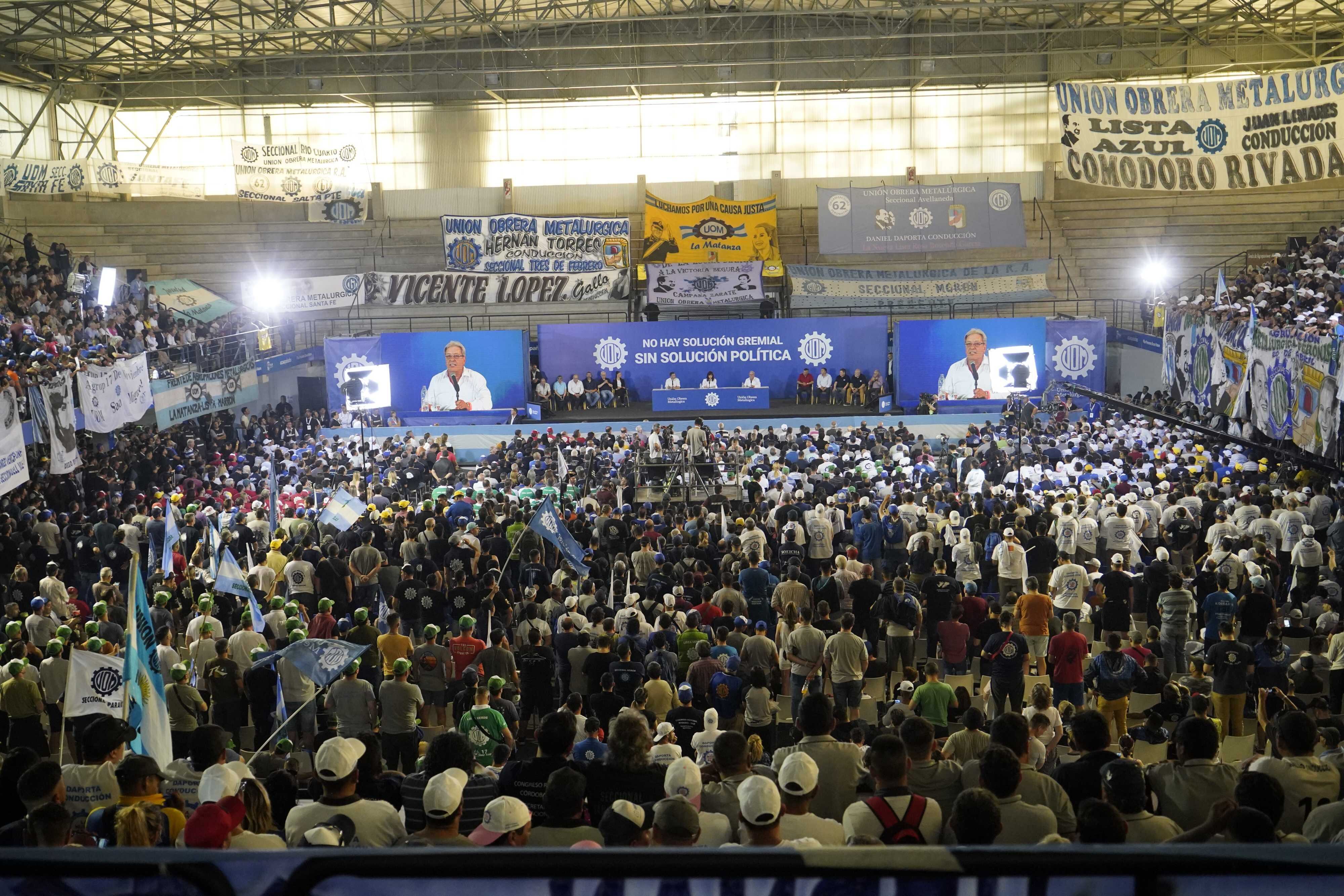 El acto multitudinario de la UOM en Pilar. Foto: Clarín.