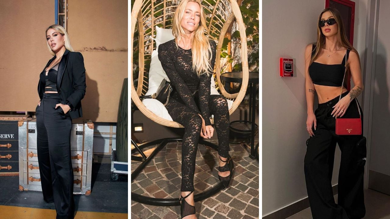 Wanda Nara, Nicole Neumann y Romina Malaspina son una gran inspiración cuando se tratan de outfits “total black”. 