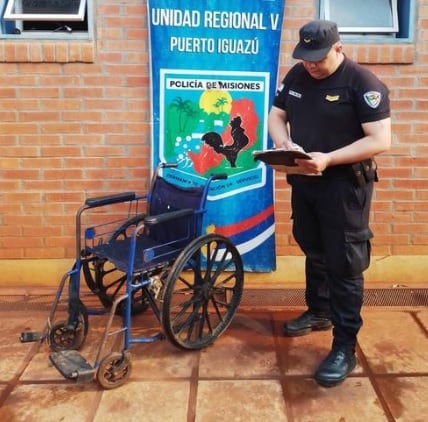 Wanda: recuperan una silla de ruedas que había sido sustraída.