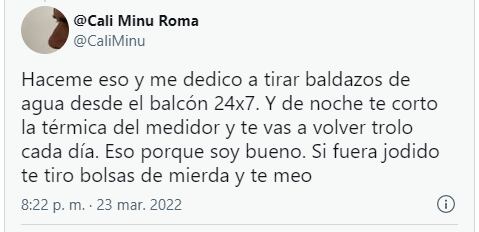 Otro de los comentarios que apoyan el accionar de la mujer.