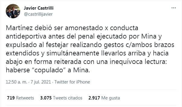 El mensaje de Castrilli