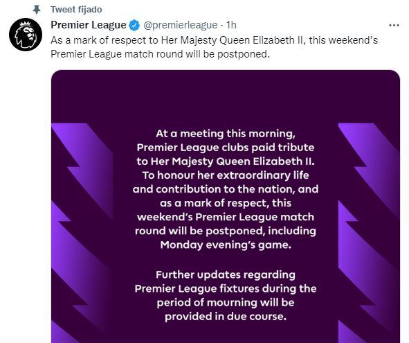 El comunicado de la Premier League