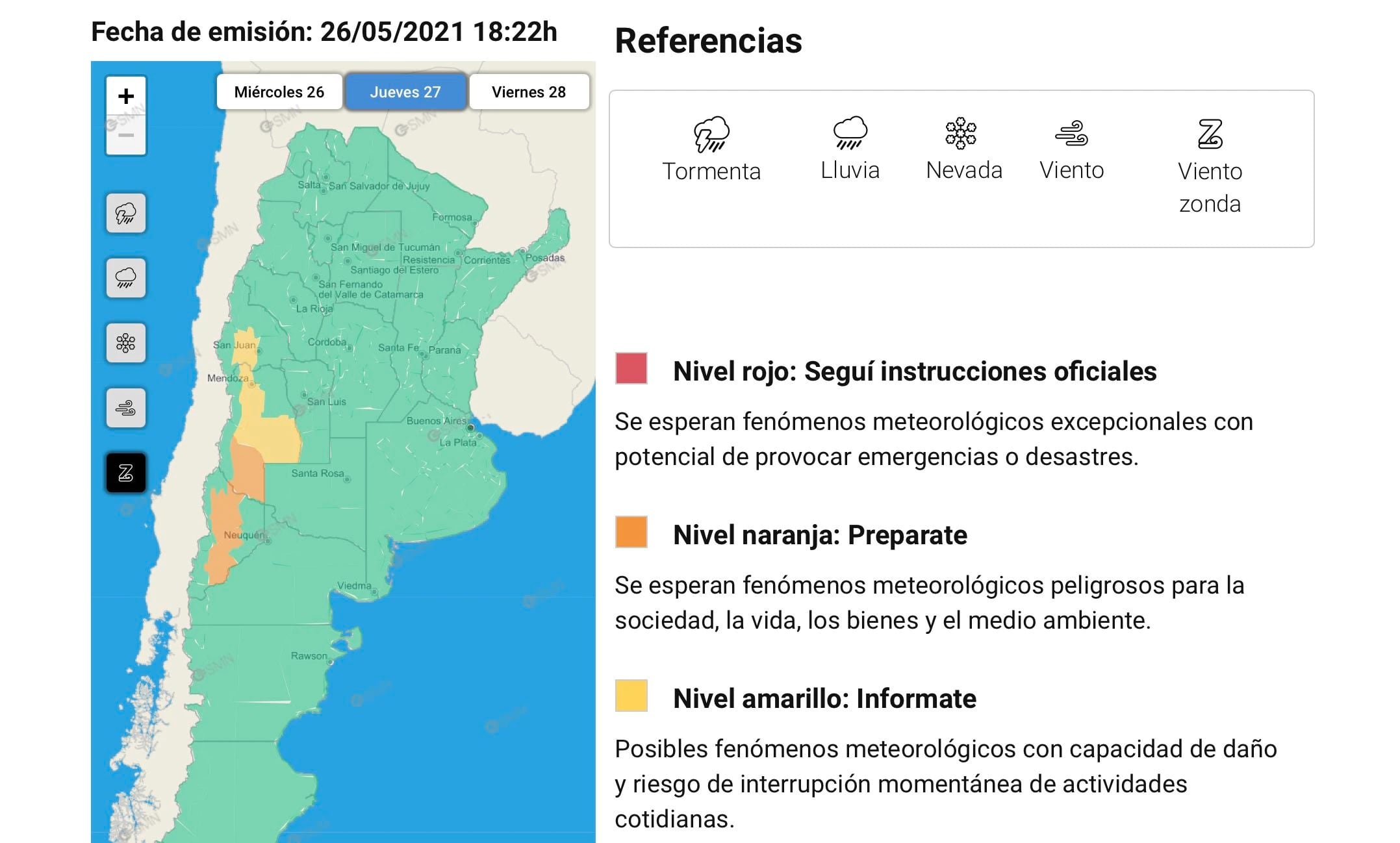 Alertas meteorológicas.