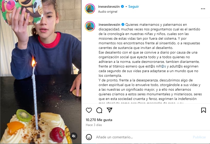 El mensaje de Inés Estévez a su hija por el cumpleaños.