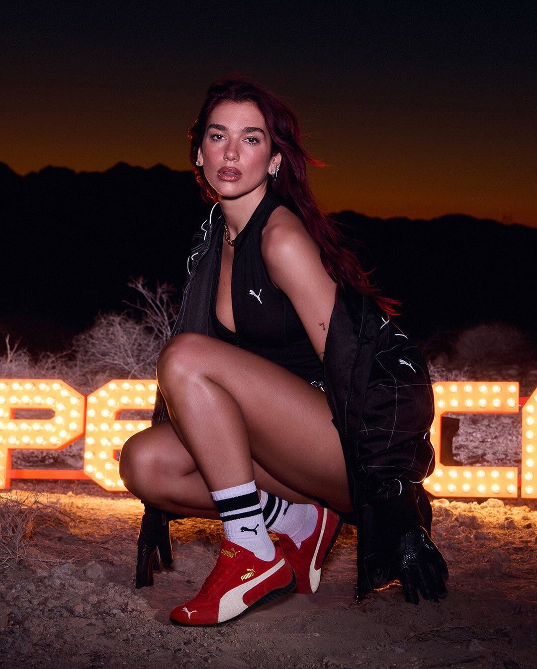 Dua Lipa paralizó Instagram con un look total black con mega escote