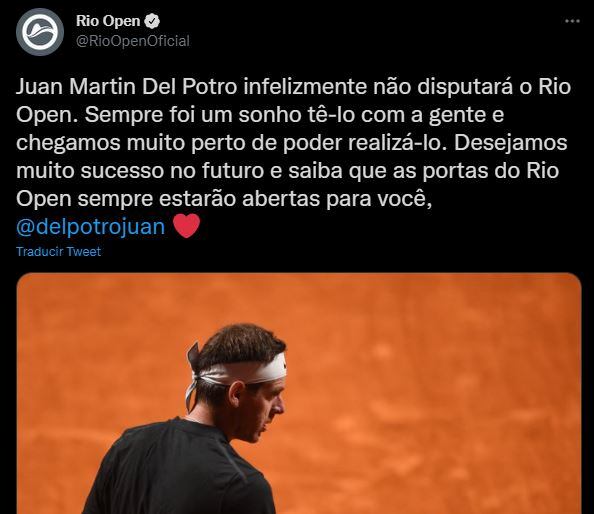 Así confirmaron la ausencia de Del Potro en redes sociales