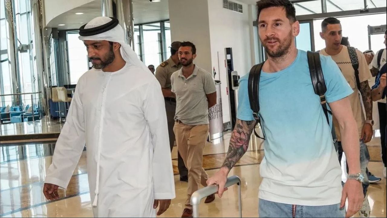 Lionel Messi llegó a Abu Dhabi para sumarse a la Selección