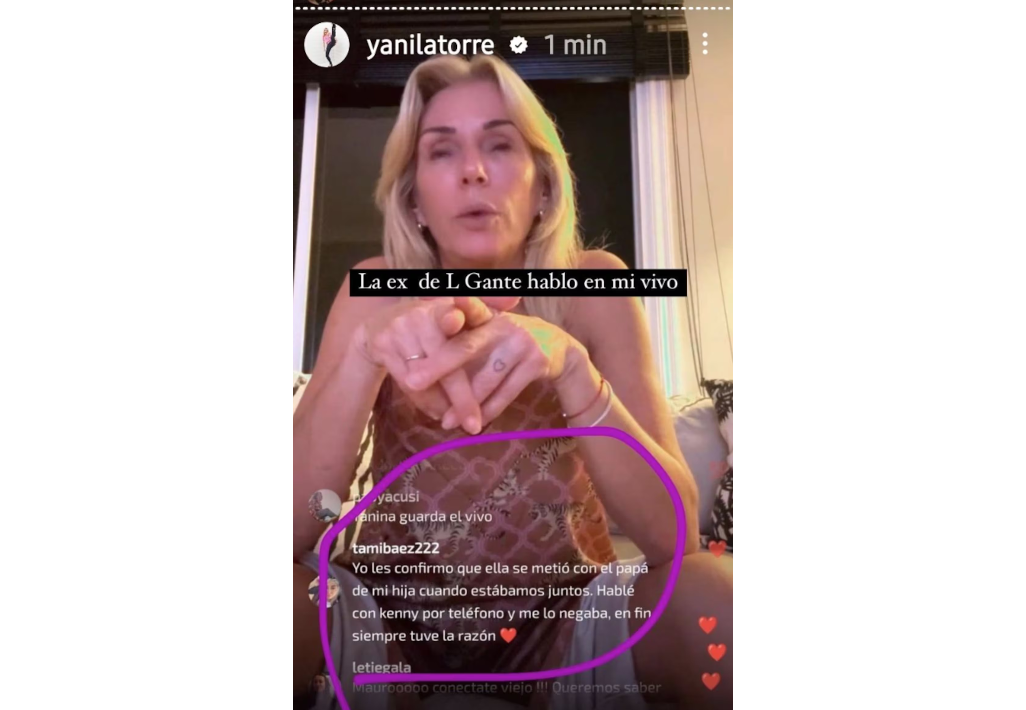 El comentario de Tamara Báez en el vivo de Yanina Latorre.