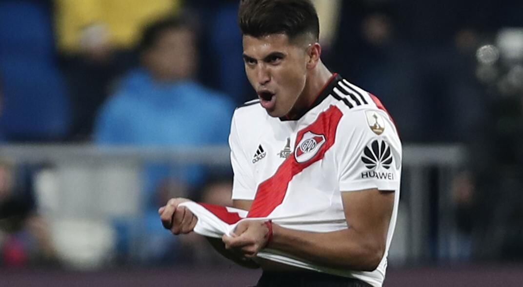 Exequiel Palacios, una de las figuras del River campeón de América en 2018, busca aún asentarse en Europa. (Foto de AP)