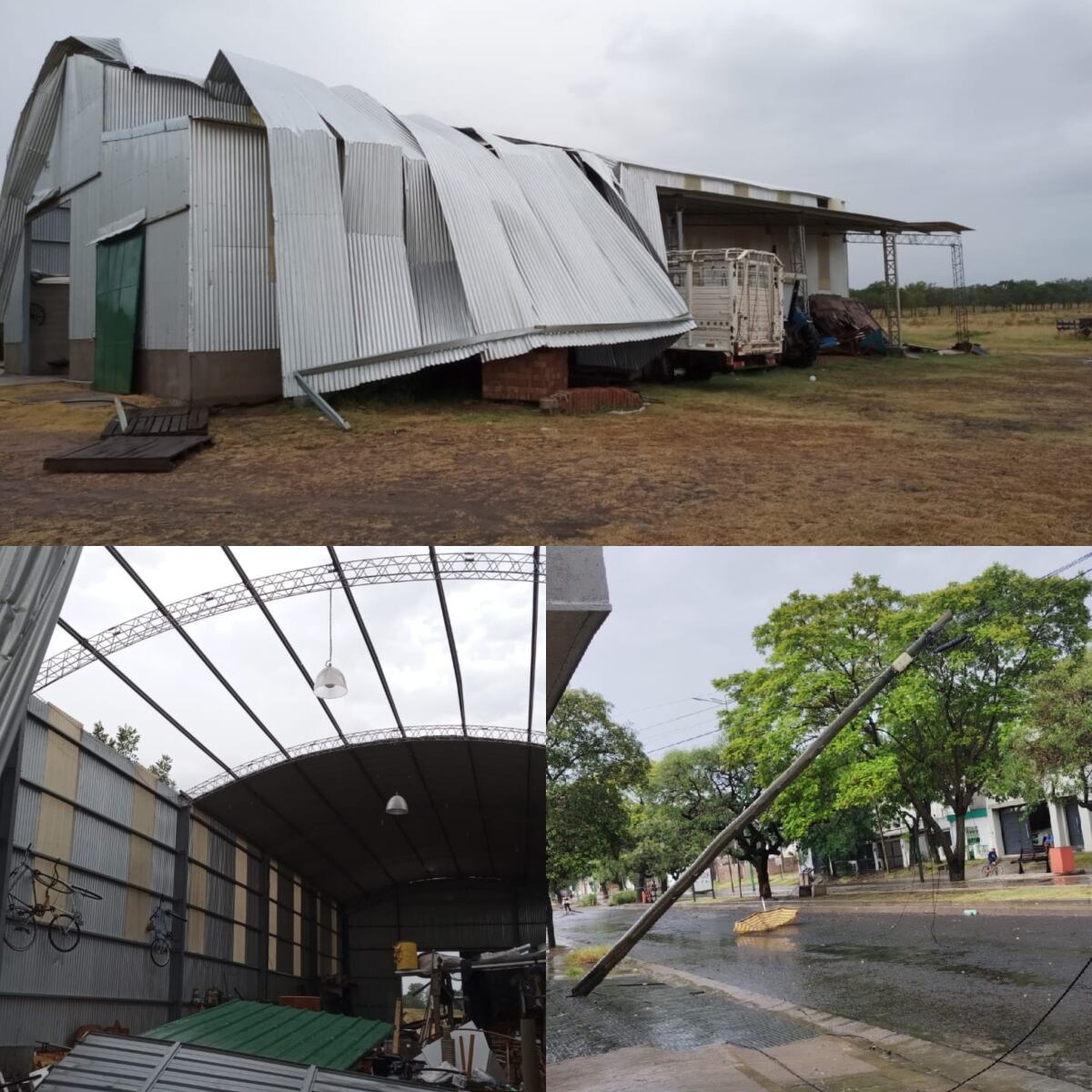 Una fuerte tormenta de granizo causó destrozos y voladuras de techos en Gualeguaychú