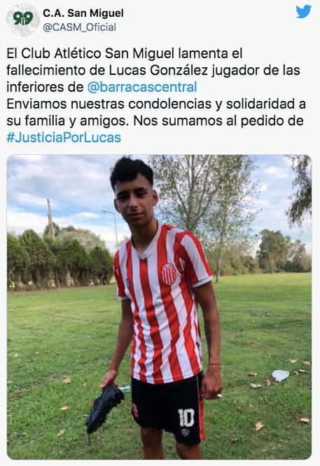 El pedido de Justicia por Lucas de los clubes del fútbol argentino.