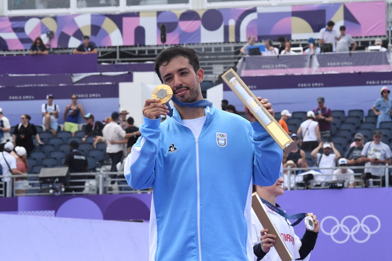 José "Maligno" Torres ganó la medalla de oro en los Juegos Olímpicos de París 2024 en la categoría BMX.  (Gentileza)