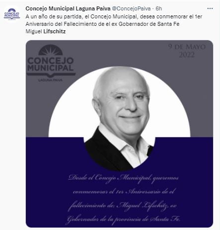 A un año de la muerte de Miguel Lifschitz, lo recuerdan en las redes sociales.