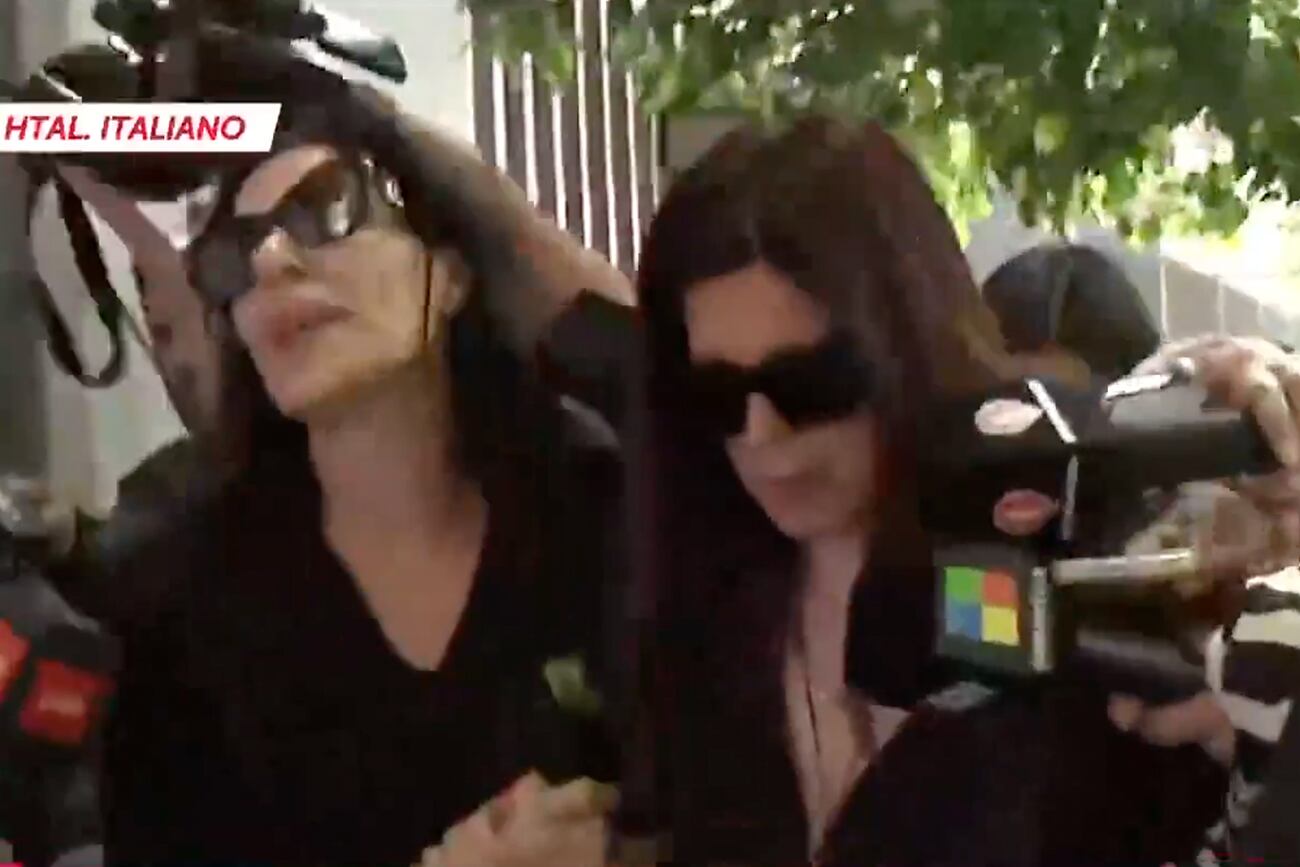 Elba Marcovecchio saliendo del Hospital Italiano tras la muerte de Jorge Lanata. (Foto: Captura de pantalla)