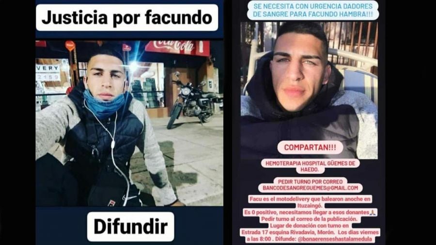 Piden dadores de sangre para Facundo Hambra. (Facebook)