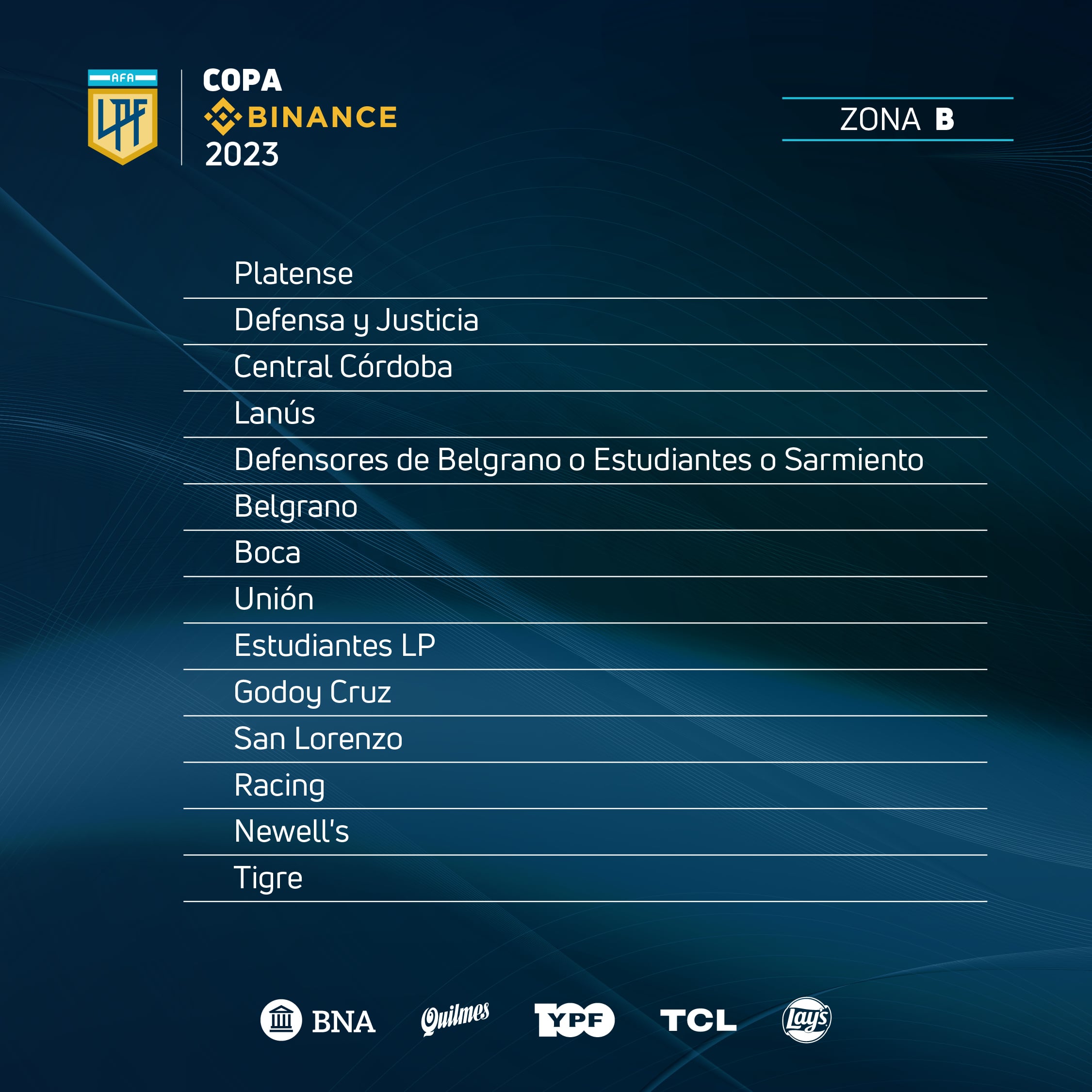 Así quedó conformada la zona B de la Copa de la Liga.