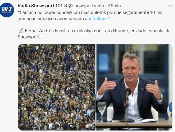 Andrés Fassi y la posibilidad de conseguir más lugares en el Maracaná para los hinchas de Talleres.