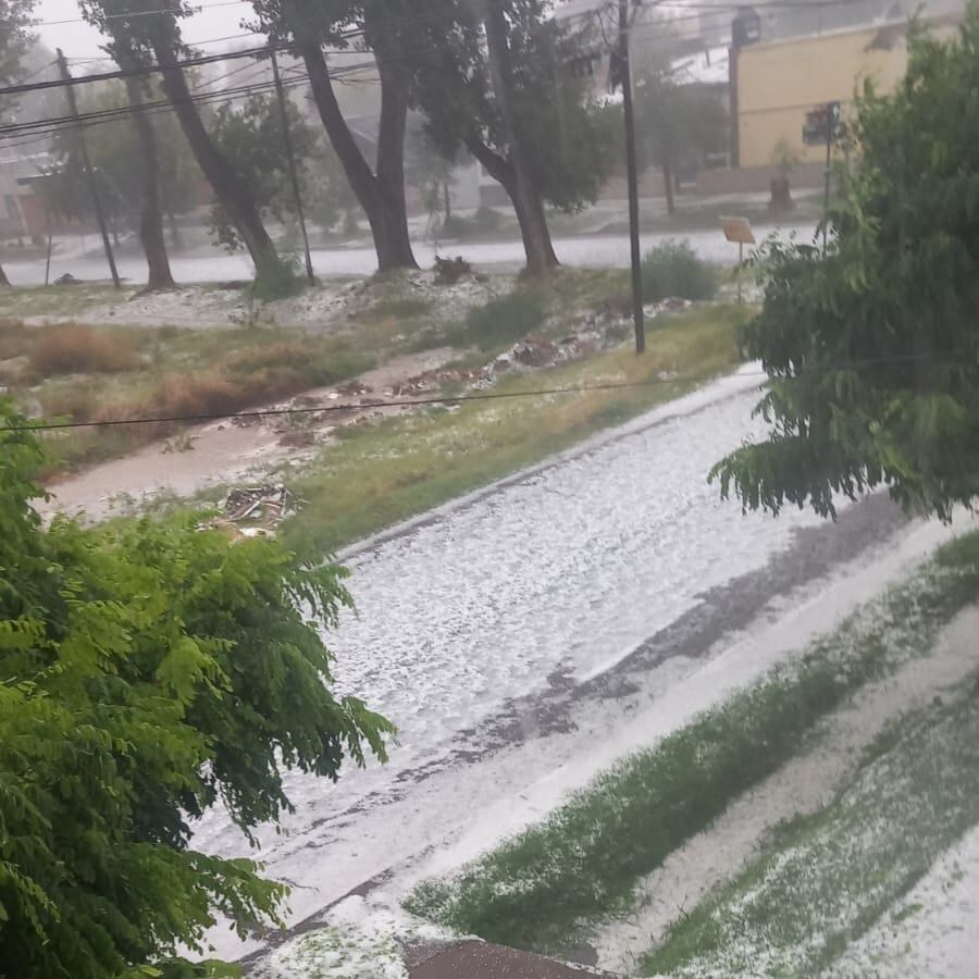 Tormenta de granizo en San Rafael.