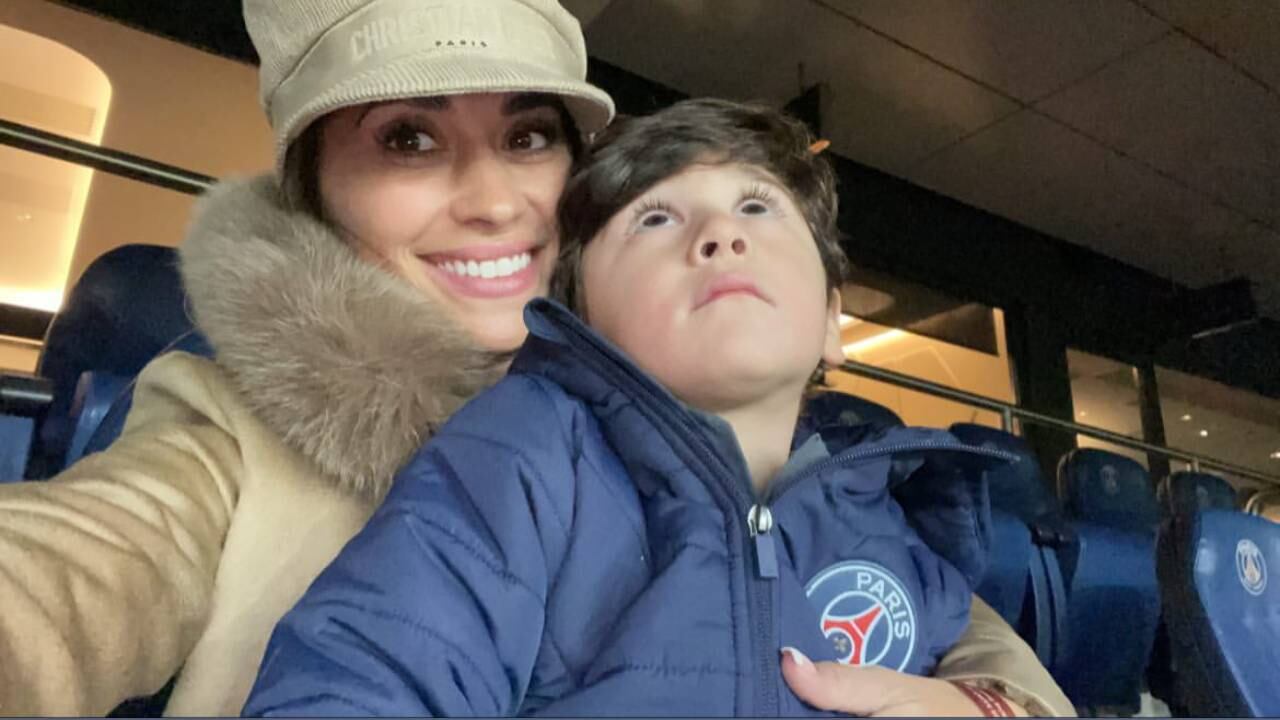 Antonela Roccuzzo y Mateo Messi. (@antonelaroccuzzo)