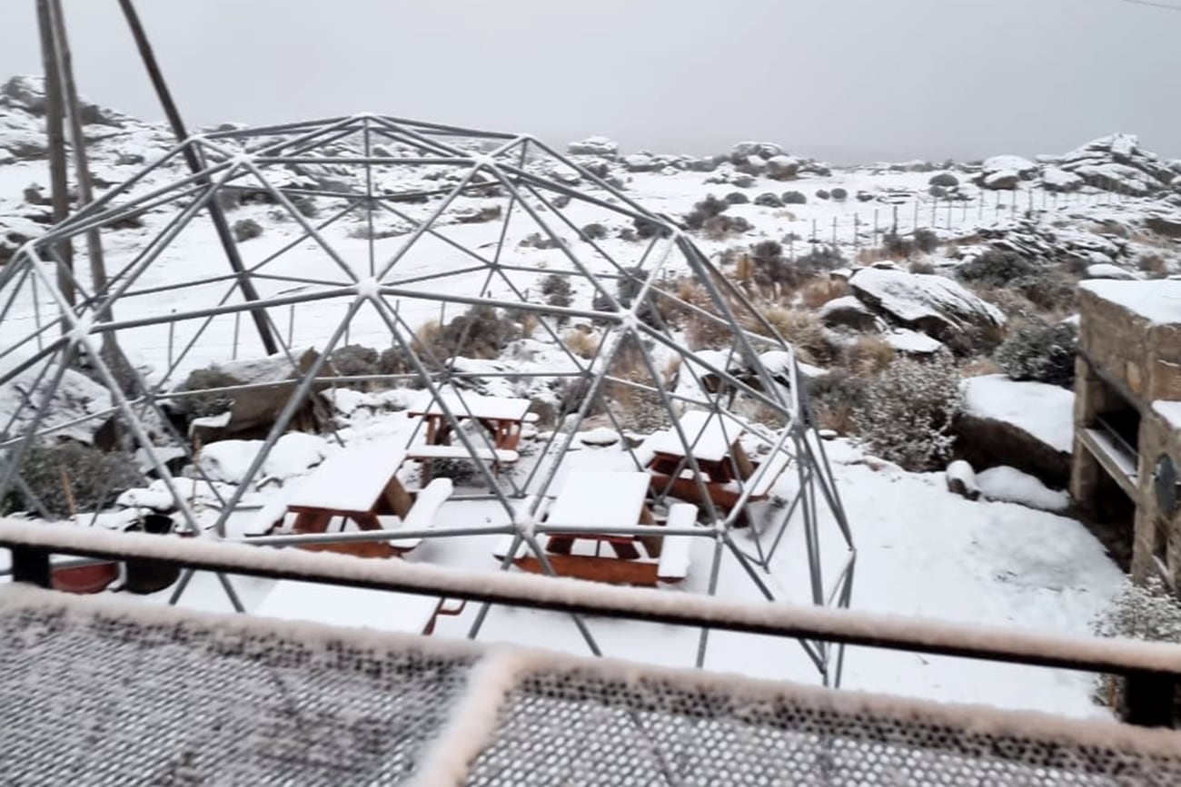 NIeve en el parador Giulio Cesare. (Gentileza @AmoCba)