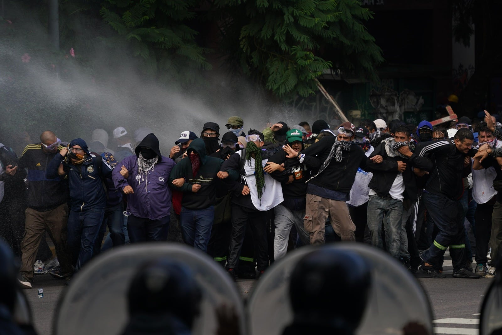 Manifestación en Avenida 9 de Julio.